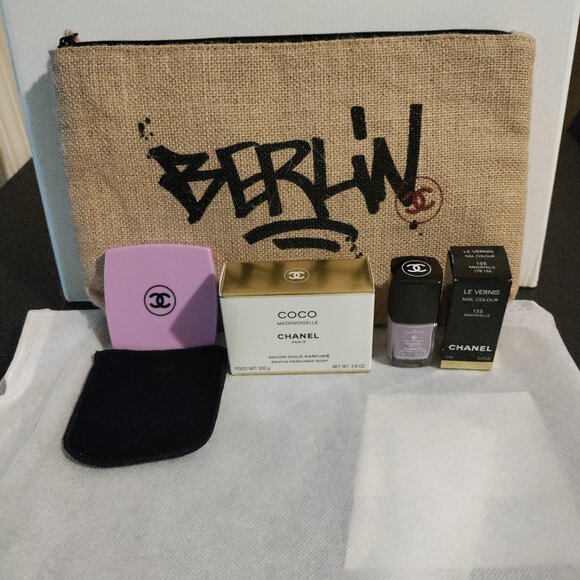 CHANEL BEAUTY LIMITED EDTION LINEN POUCH BUNDLE [4] ..NEW ! - Picture 4 of 8